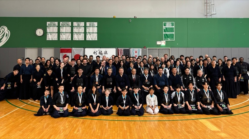 Go Ryu Ki 2026 participants gathered for a group photo at the Goodman Center in Chicago